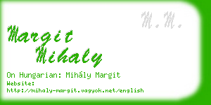 margit mihaly business card