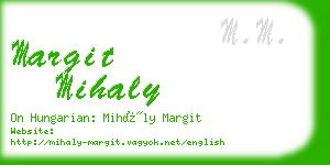 margit mihaly business card